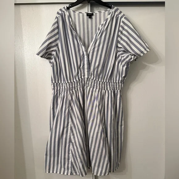Torrid Navy and White Striped Dress - Picture 1 of 4